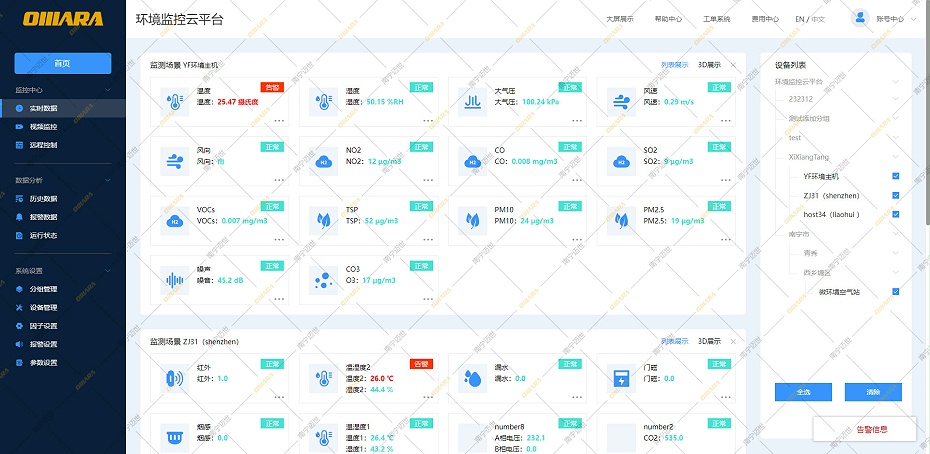 微站云平臺-實時數據